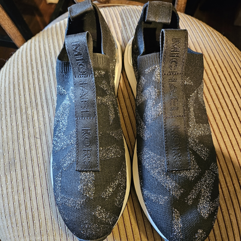 Michael Kors Black and Silver Women's Sneakers